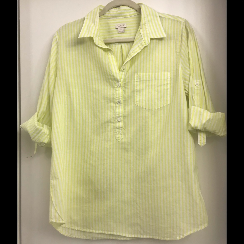 J. Crew yellow and White Button Down